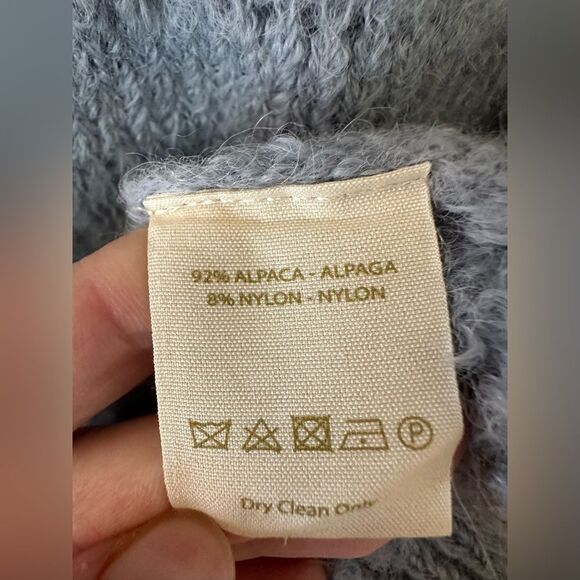 Free People Suki Alpaca Blend Sheer Detail Sweater Blue Size M - Picture 4 of 6